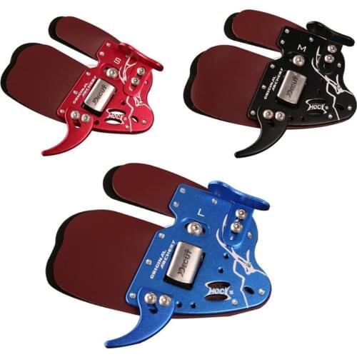 DECUT Archery Finger Tab Guard Protection LH/RH Genuine Leather + Aluminum S/M/L For Tradition Bow Hunting Shooting Arrow