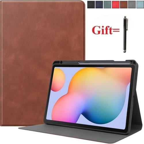 Protective Flip Case for Samsung Galaxy Tab S6 Lite 10.4 Inch 2020 SM-P610 SMP615 PU Leather Foldable Stand Case with Pen Holder