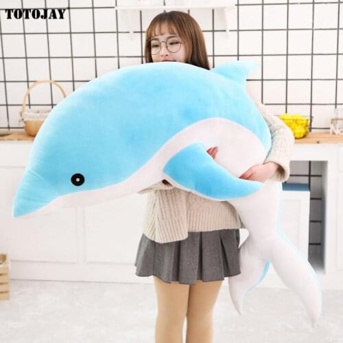 1PC 160-30cm Kawaii Soft Dolphin Plush Dolls Stuffed Down Cotton Animal Nap Pillow Creative Kids Toy Christmas Gift for Girls