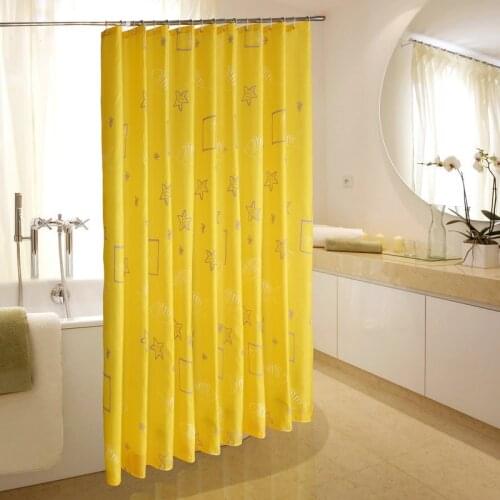 Yj 23 1pc Shower Curtain Yellow Starfish Fabric Mildew Resistant Waterproof Bath Curtains for Bathroom 12pcs Hooks