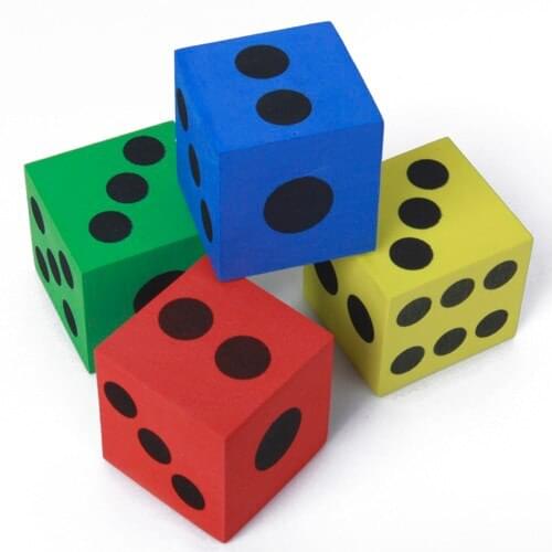 12 Pieces 3.8cm Spot Colorful Playing Dices Bulk for Math Teaching Pastime Prize