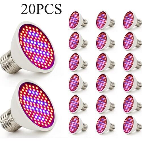 20pcs/lot LED Grow Lights E27 Growing Bulb Red Blue Full Spectrum Phyto Lamp for Indoor Flowers Seeds Fitolamps Wholesale