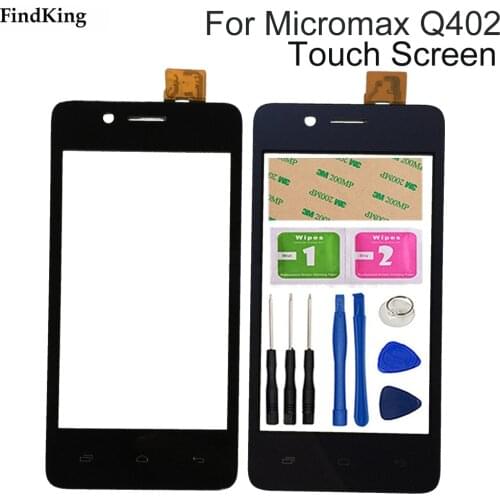 4.0" Mobile Touch Screen For Micromax Bolt Q402 Touch Screen Digitizer Sensor Outer Glass Panel TouchScreen Tools