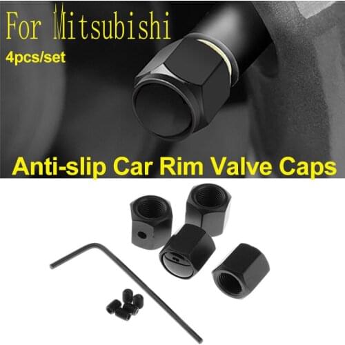 4Pcs Black Auto Anti-theft Valve Tire Cover Car Styling Valve Stems & Caps Car Valve for Lancer 10 9 EX Eclipse Galant Outlander