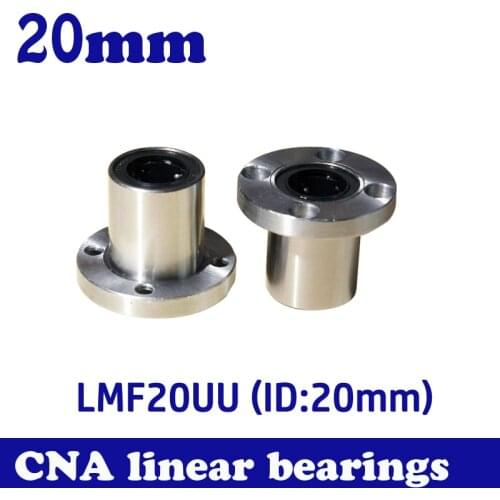 4pcs/lot LMF20UU 20mm flange linear ball bearing for 20mm linear shaft CNC Free Shipping