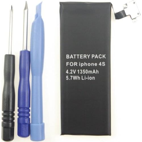 4.2V 1350mAh battery+3pcs free tools for iPhone4s Replacement Backup Battery Rechargerable Li-ion Battery 100% Brand New