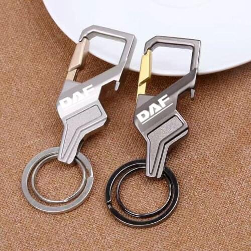 Car metal Keychain personality Metal Alloy Buckle Waist Car Key Chain Key Chain for DAF xf cf lf van Car Keychain Accessories