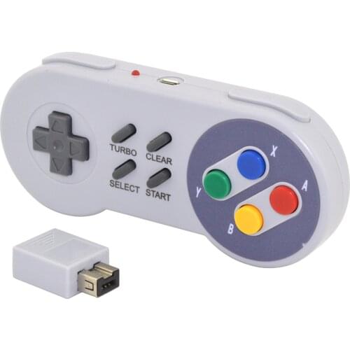 Xunbeifang Wireless Button Style Controller Gamepad for SNES mini console with turbo and clear function