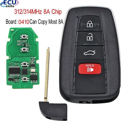 Keyless go Smart Remote key 312/314MHz 8A Chip for Toyota Smart Key Board : 0440 Can Copy Most 8A