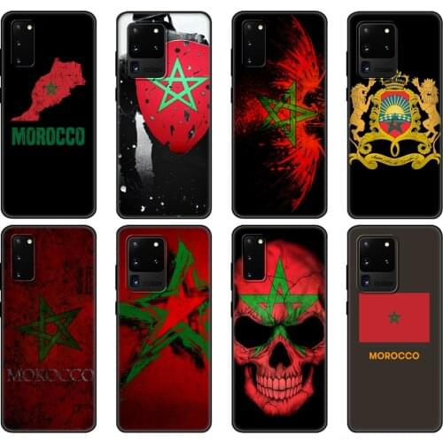 Black tpu Case For Samsung galaxy S20 /S20 PLUS/S20 ultra/S20+ /S20FE back cover Morocco flag coat of arms symbol