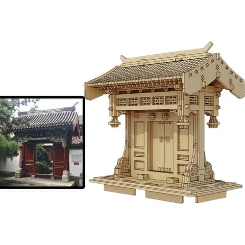 DIY Wooden Traditional Chinese Architecture festoon gate | Tenon-and-mortise structure model | Assembly without screws and glue