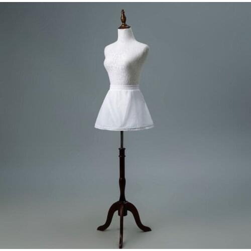 Children Flower Girl Vintage Short White Petticoat Ballet Bubble Tutu Skirt Underskirt 1 Hoop 1 Layer Half Slip Elastic Waist