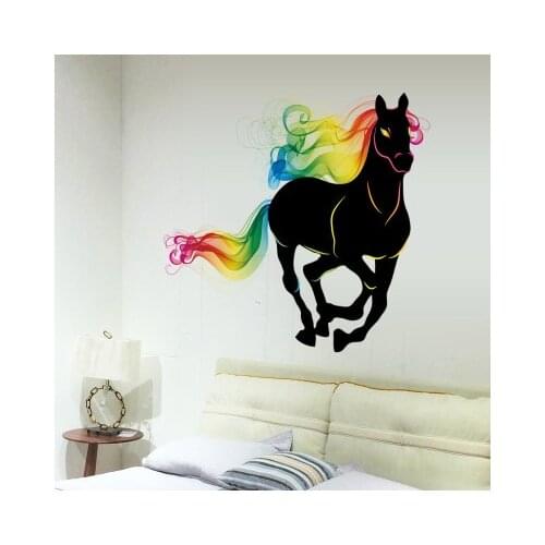DIY 3D Colour Horse Living Room Decoration Wall Sticker Kids Rooms Home Decor Stickers Wall Decals Wallstickers Mural Poster