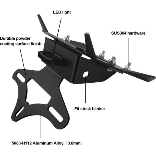 For Honda MSX125 MSX125SF MSX 125 125SF 2013-2019 2018 CNC Motorcycle License Number Plate Frame Holder Bracket With LED