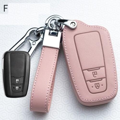 Leather Car Key Case Cover for Toyota Prius Camry Corolla C-HR CHR RAV4 Prado 2018 Accessories Keychain Covers