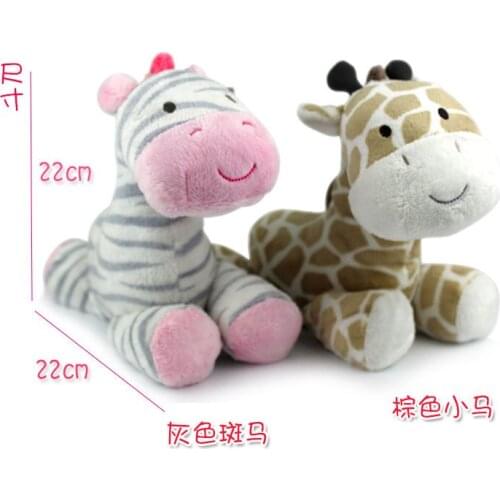 Happy Monkey 25cm teether music Baby plush Stuffed Doll pull bell ring toy monkey horse elephant bed hanging appease Gifts Kids