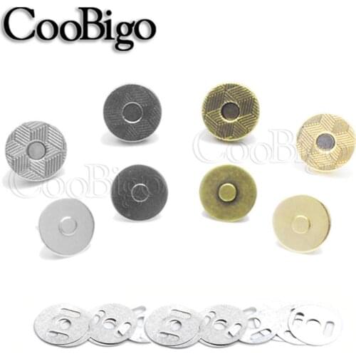 Magnetic Snap Fasteners Clasps Buttons Press Handbag Purse Wallet Craft Bags Sewing Leather Parts Accessories Dia.10mm 50sets