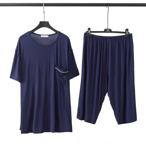 Men Pajamas Plus Size 5XL Sleepwear O Neck Homewear soft cozy Short Pants Sets Summer Pijama Pijamas