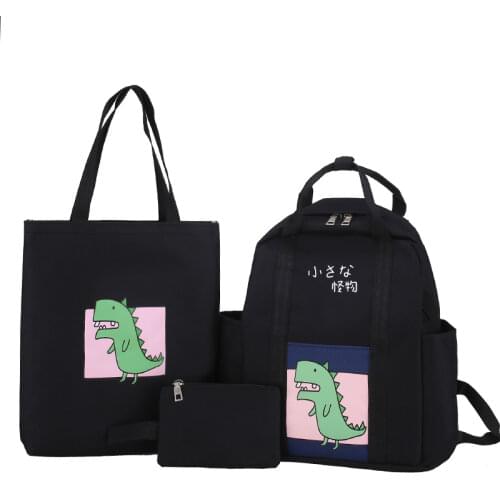 3 pcs sets Cute New Backpack Fashion School Bags For Teenage Girls Women Backpack Casual Shoulder Bags Mochilas Rucksacks