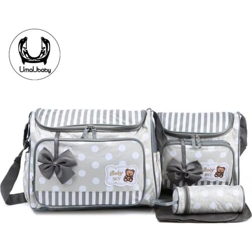 4-Piece Set Baby Diaper Bags for Mom Backpack Fashion Star Maternity Bag Stroller Bag Multifunctional Nappy Bag for Mummy Babies