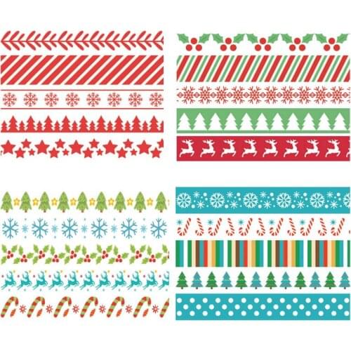 5Pcs Kawaii Christmas and Halloween Washi Tapes Set Rice Paper DIY Planner Adhesive Tape Masking Tape School Supplies Stationery
