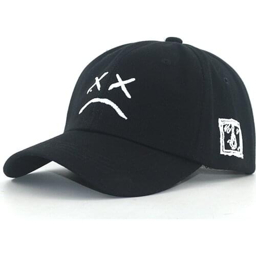 New sad boy face embroidery sport baseball cap men 100% cotton adjustable lil peep dad hat hip hop snapback hats women sun caps