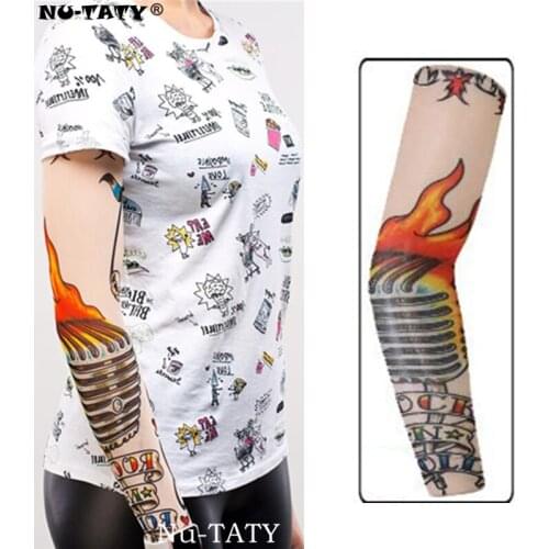 Nu-TATY microphone Man&woman style Tattoo Sleeve Stockings Body Art Leggings Cool Boys Girls Party Wearings