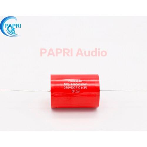 PAPRI 68UF 250VDC Axial MKP DIY Audio Grade Capacitor For HiFi Tube Guitar Amplifier Lot/1PCS
