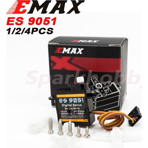 4PCS Original EMAX ES9051 Plastics Digital Servo 4.1g Waterproof Servo with Gears for RC Car Helicopter Boat Airplane Accessorie