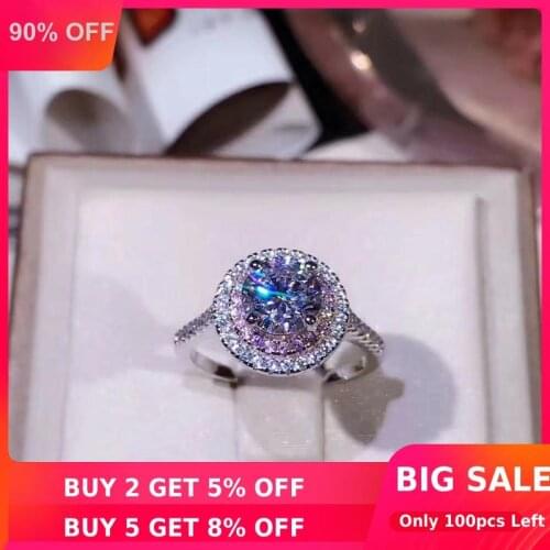 Deluxe Pink Diamond Ring 925 sterling silver Jewelry Charm Engagement Wedding band Rings for Women Bridal Party accessory