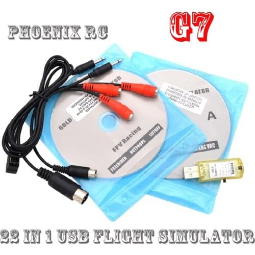1pcs 22In1 G7 RC USB Gold Flight Simulator With Cable Phoenix 5.0 For RC XTR Aerofly VRC FPV Racing Drone Quadcopter Airplane