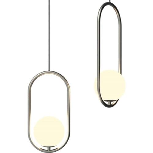 Modern Silver/Gold Glass Ball Pendant Lamp Living Room Restaurant Bedroom Bar Led Lamp Pendant Light Fixtures Luminaria Lighting