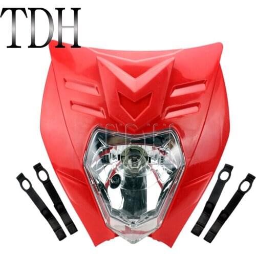 Sport Naked Motorcycles Headlight Headlamp for KLX XR CRF DRZ KLX KLR Dirt Bikes Red Light Front Lamp