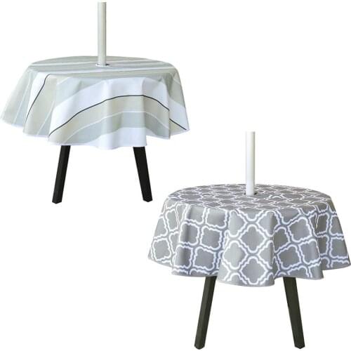 Waterproof Tablecloth with Zipper Umbrella Hole 600D Oxford Cloth Spill Proof for Kitchen Dining table cover rectangular table