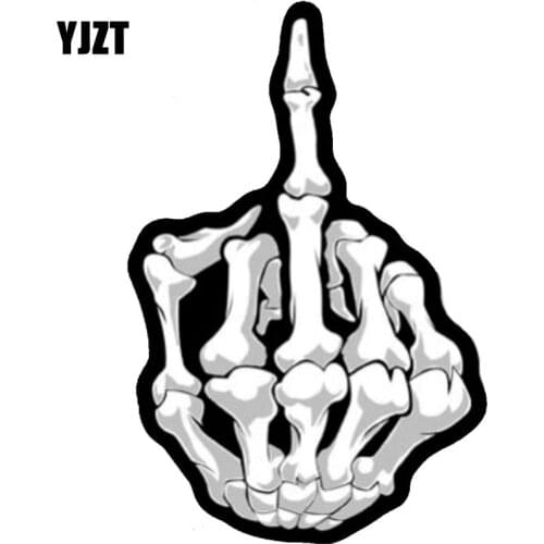 YJZT 8CMX12CM **** Middle Finger Fun Personalized Car Sticker Motorcycle Styling C1-6040