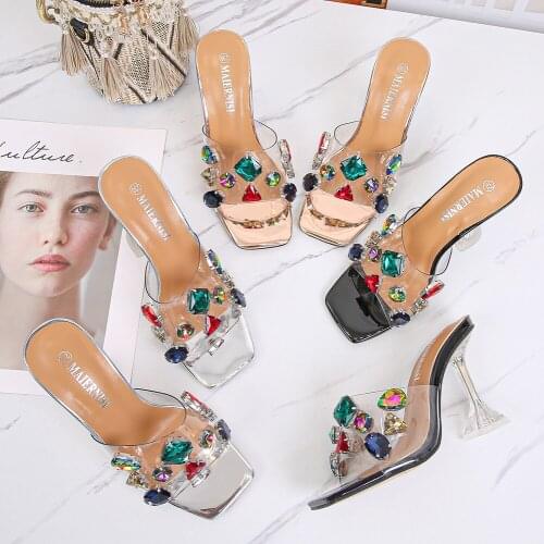 BaoYaFang 2020 New Arrival Clear Summer Sandals strange High heels Girls Sandals shoes woman super big size Fashion Sandals