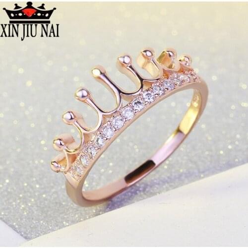 Luxury Royal family Jewelry Solitaire Luxury 925 Silver 11mm big AAA CZ Simulated stones Wedding Band Rose gold Crown Women Ring