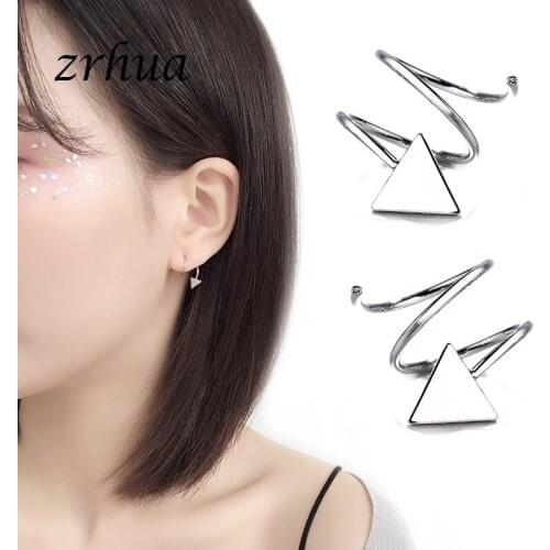 ZRHUA 2019 New 925 Sterling Silver Stud Earrings Paved Zircon Crystal Women Girls Wedding Party Jewelry brincos para as mulheres