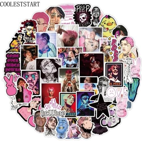 10/50Pcs/Pack Hiphop Rapper Lil Peep Graffiti Stickers For Luggage Laptop Motorcycle Skateboards DIY Art Painting Photo Stickers
