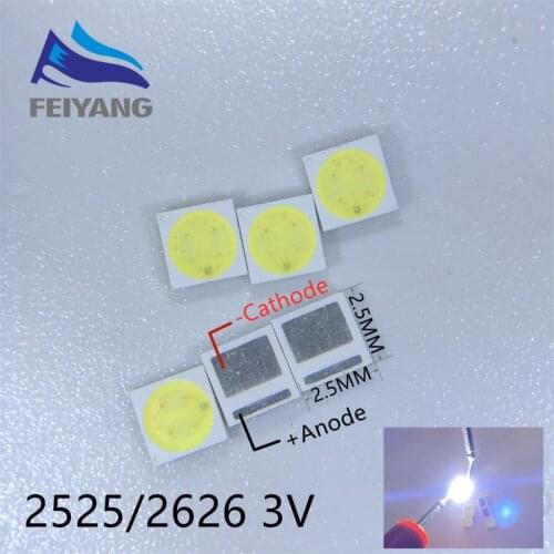 100pcs Original FOR AOT LED 3030 lamp beads 1.6W 110-120LM LCD TV Backlight Lamp beads 3V SMD cool white EMC For CREE 3030 3V 2W