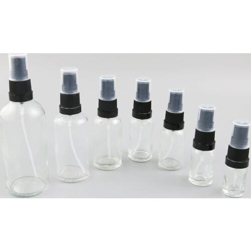 10 x 10ml 20ml 30ml 50ml Clear Glass Atomizer Bottles Essential Oil Perfume Spray Bottle Cosmetic Containers With Mist Sprayer
