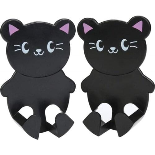 2Pcs Paste type electrical socket storage bracket Cartoon Animal Plug Holder Storage tool Rack Hook Kitchen Decoration