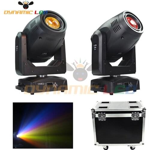 2pcs With Case Moving Head Light BSW 200W Led Beam Spot Wash 3in1 Dj Disco Light Dmx Control For Professional Stage Lighting