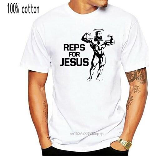 2019 Casual Short Sleeve Tshirt Novelty Reps For Jesus Mens T-Shirt Body Building Christian Messiah Religion Muscle Tee shirts