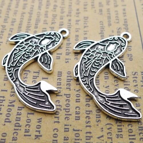 8PCS/Lot 20mm*30mm Bracelet Antique Silver Color Whale Charms Pendant For Jewelry Making DIY