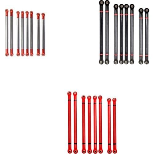 8 Pcs/Lot Metal Link Rod Pull Rod Kit 313MM Wheelbase for 1/10 RC Crawler Car Axial SCX10 Upgrade Parts Accessories