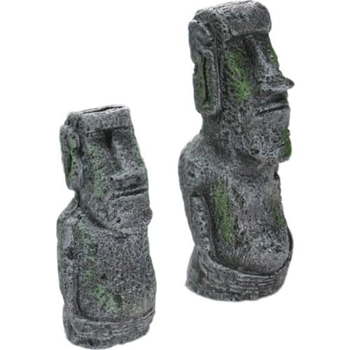 Abstract fish tank aquarium decorations (decor)easter island statue ornament