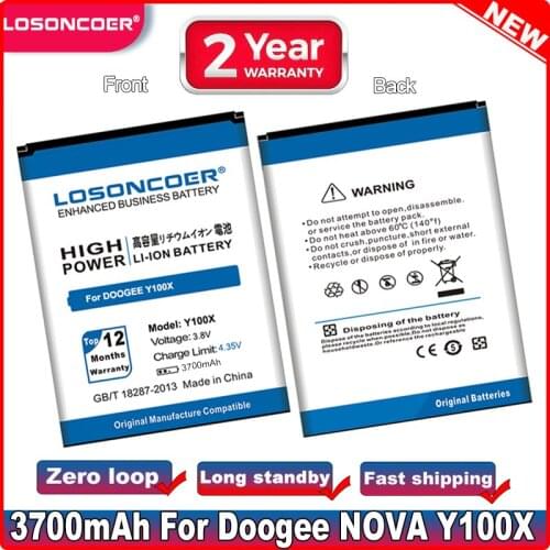 LOSONCOER 3100mAh High Quality Repalcement Accessory Backup Bateria for DOOGEE NOVA Y100X Battery +In Stock