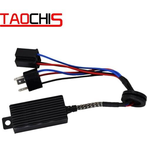 TAOCHIS 9-36V H4 car LED Resistor Decoder Can-bus Error Free Radio Interference Canceller Lamp Hood