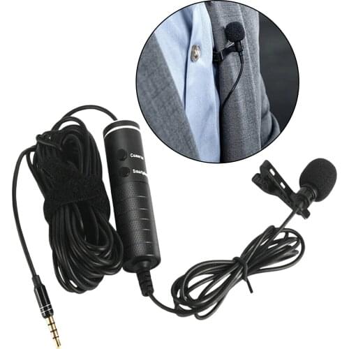 Wireless UHF Clip Collar Lapel Mic Omnidirectional 3.5mm Jack Plug Teaching Interview Lavalier Microphone for Smartphone/PC